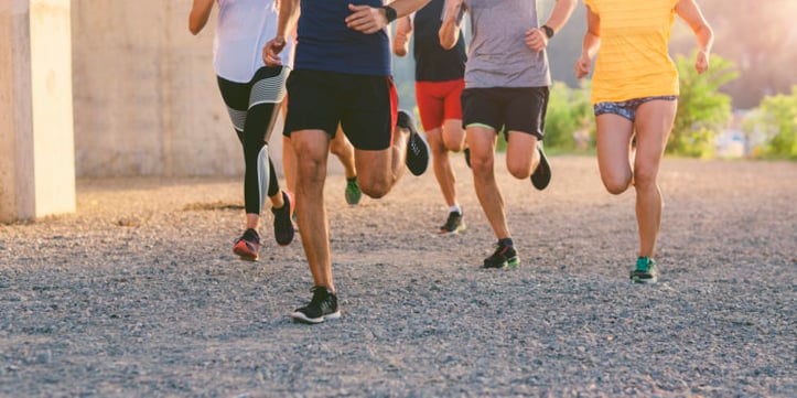 a shot of runners and their IT bands