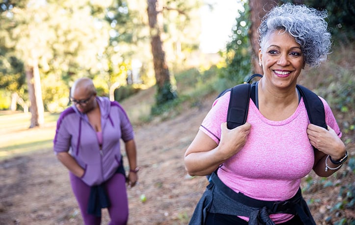 two women staying fit after 50