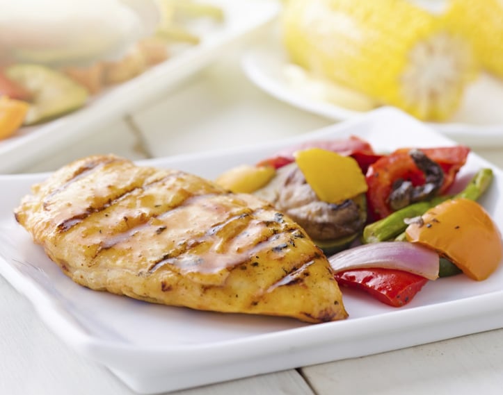 Picture of chicken and other food with healthy carbs