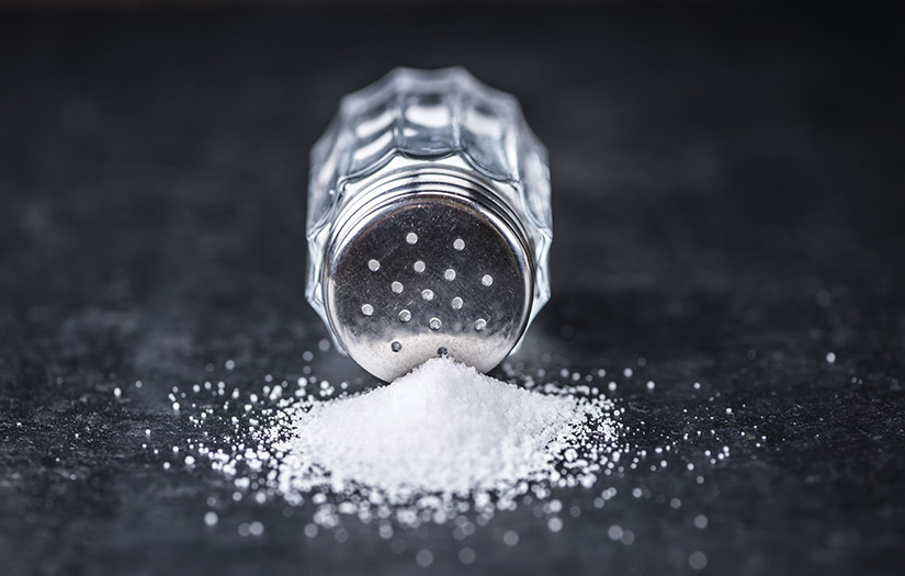 a salt shaker dumped over