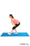 woman doing a standing hamstring stretch