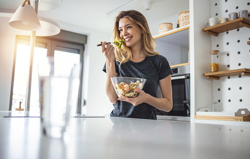 woman eating a health
